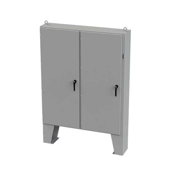 3 Point Latch with Coinproof/Padlock Handle Electrical Enclosures, 72 in H, 12 in D, 61 in W